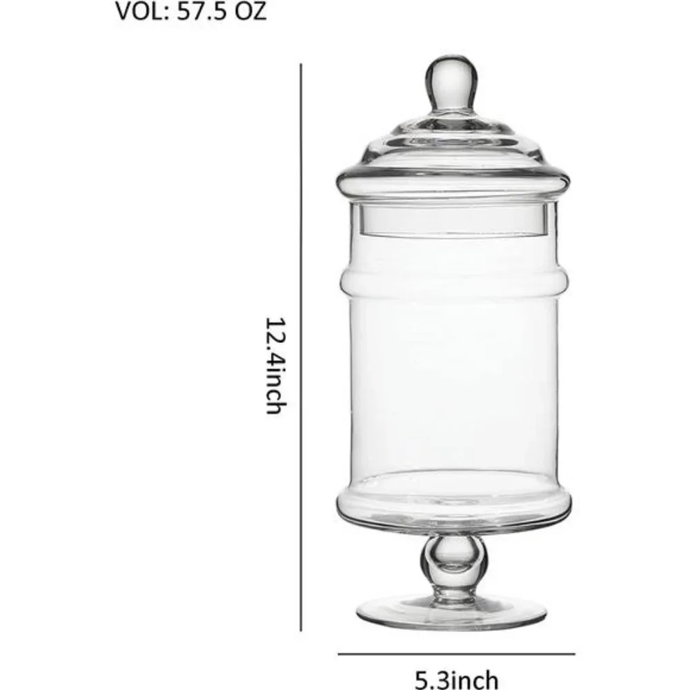 Glass Apothecary Jars, Bathroom Storage Organizer Stand,  (Clear)